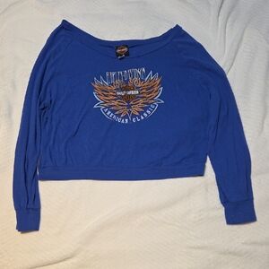 Harley-Davidson Blue Tee with Black Winged Logo